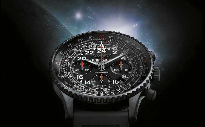 Breitling Navitimer Cosmonaute Reloj De Replica De Acero Negro